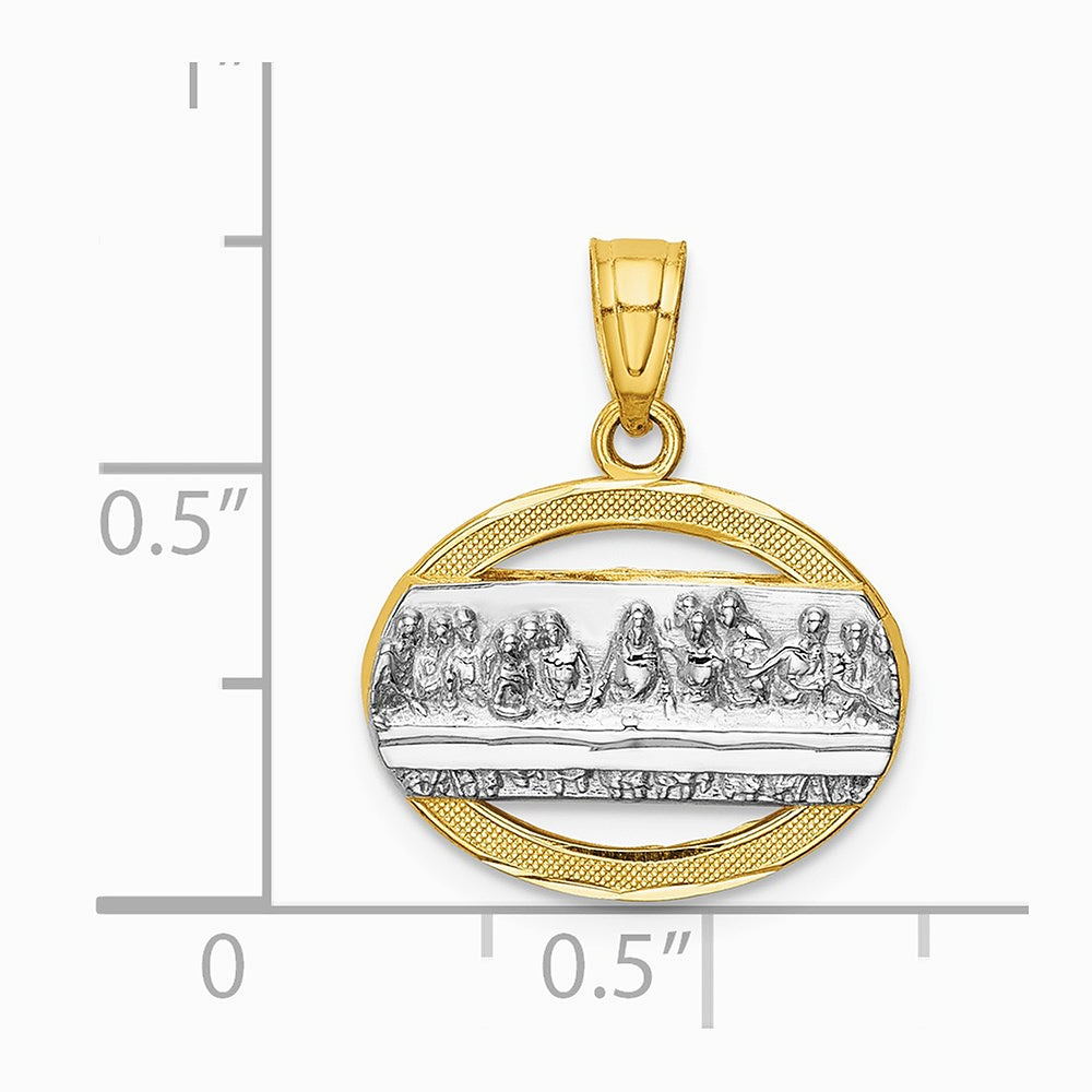 14K Yellow & Rhodium with Rhodium The Last Supper Pendant - Product Photo