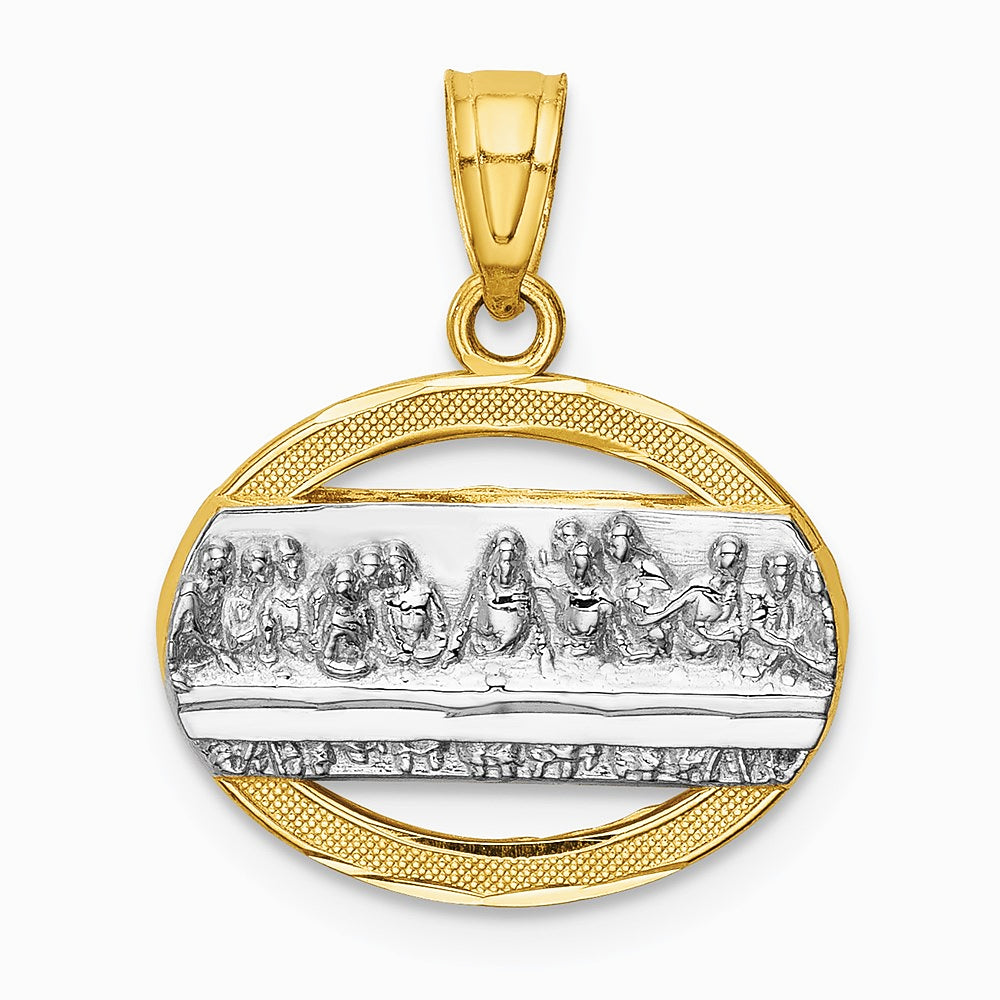 14K Yellow & Rhodium with Rhodium The Last Supper Pendant - Product Photo