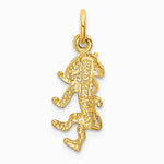 14K Yellow Gold Satin Diamond-cut Leo Zodiac Charm - Product Photo