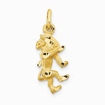 14K Yellow Gold Satin Diamond-cut Leo Zodiac Charm - Product Photo
