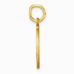 14K Yellow Gold Diamond-cut Letter O Initial Charm - Product Photo
