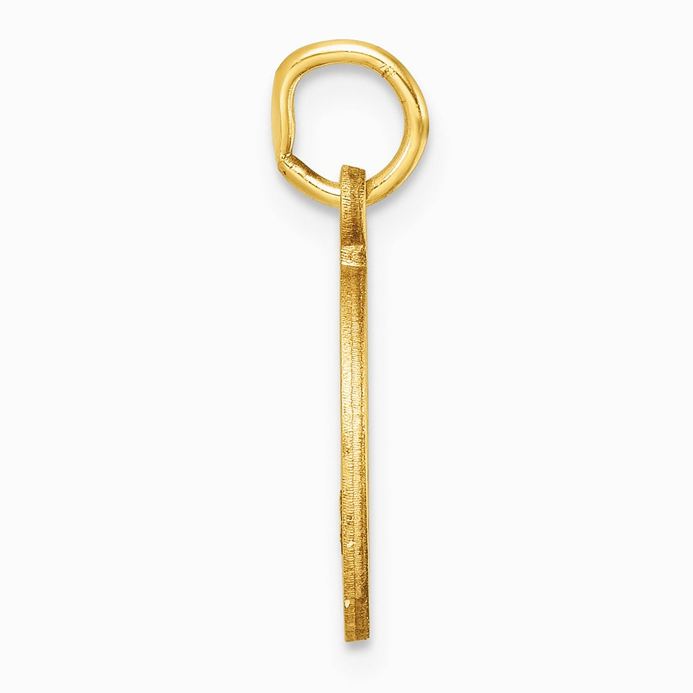 14K Yellow Gold Diamond-cut Letter O Initial Charm - Product Photo