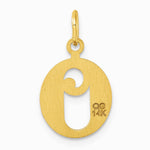 14K Yellow Gold Diamond-cut Letter O Initial Charm - Product Photo