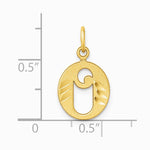 14K Yellow Gold Diamond-cut Letter O Initial Charm - Product Photo