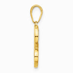 14K Yellow & Rhodium and White Rhodium Diamond-Cut Heart Pendant - Product Photo