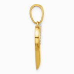 14K Yellow & Rhodium with White Rhodium Diamond-cut Open Hearts Pendant - Product Photo