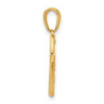 14K Yellow & RH and White RH Diamond-Cut Mother and Child Hands in Heart Pendant - Product Photo