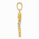 14K Yellow & Rhodium and White Rhodium Pol. and Diamond-Cut Dragonfly Pendant - Product Photo