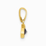 14K Yellow Gold Polished CZ and Enamel Evil Eye Pendant - Product Photo