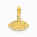 14K Yellow Gold Polished CZ and Enamel Evil Eye Pendant - Product Photo