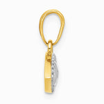 14K Yellow & Rhodium and White Rhodium Diamond-Cut Evil Eye Pendant - Product Photo