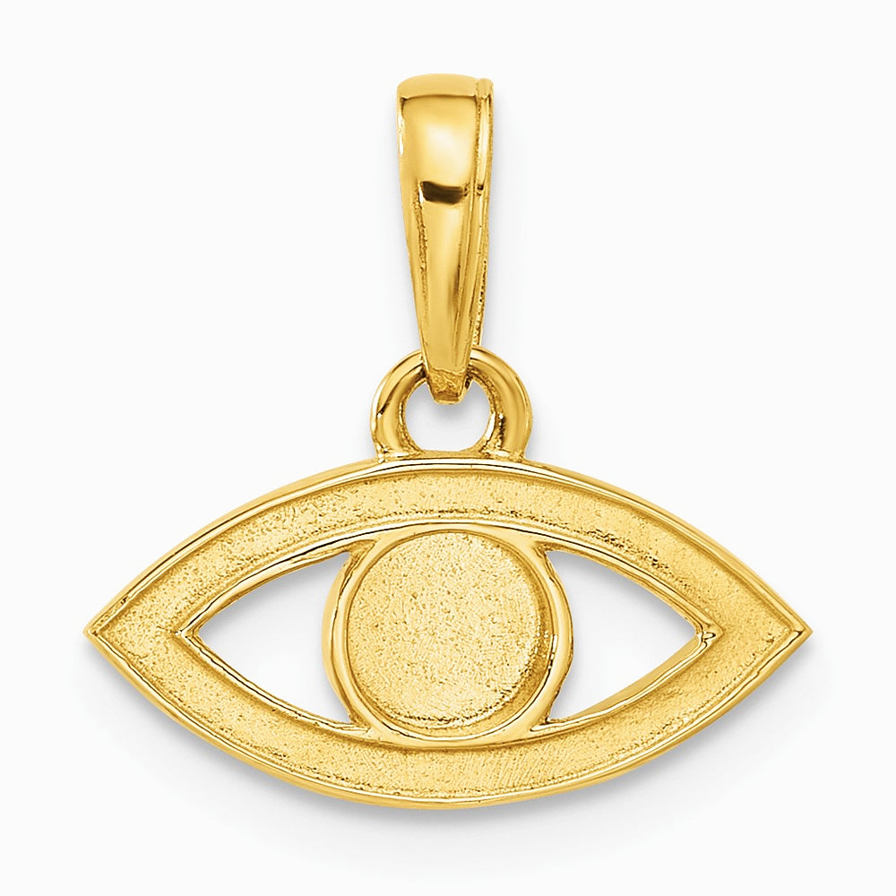 14K Yellow & Rhodium and White Rhodium Diamond-Cut Evil Eye Pendant - Product Photo