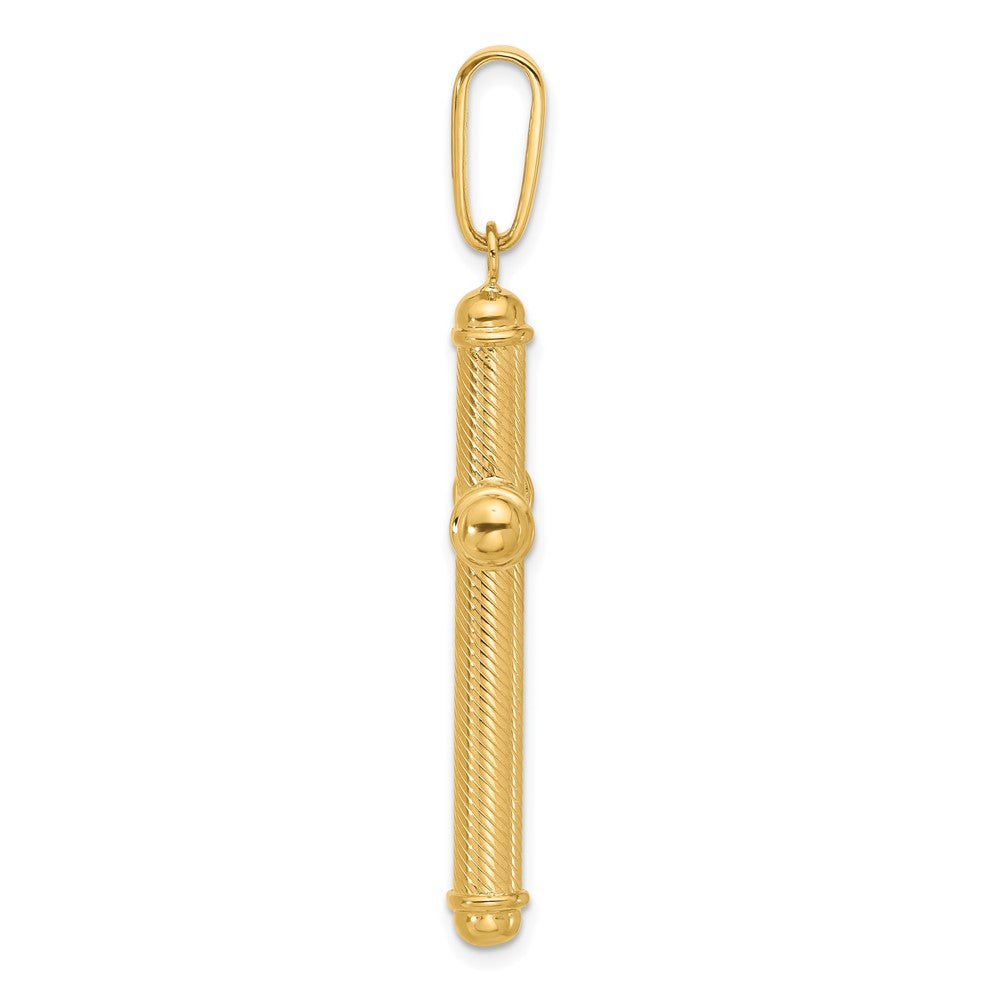 14K Yellow Gold Polished and Textured Cross Pendant - Product Photo