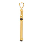 14K Yellow Gold Polished with Black Onyx Cross Pendant - Product Photo