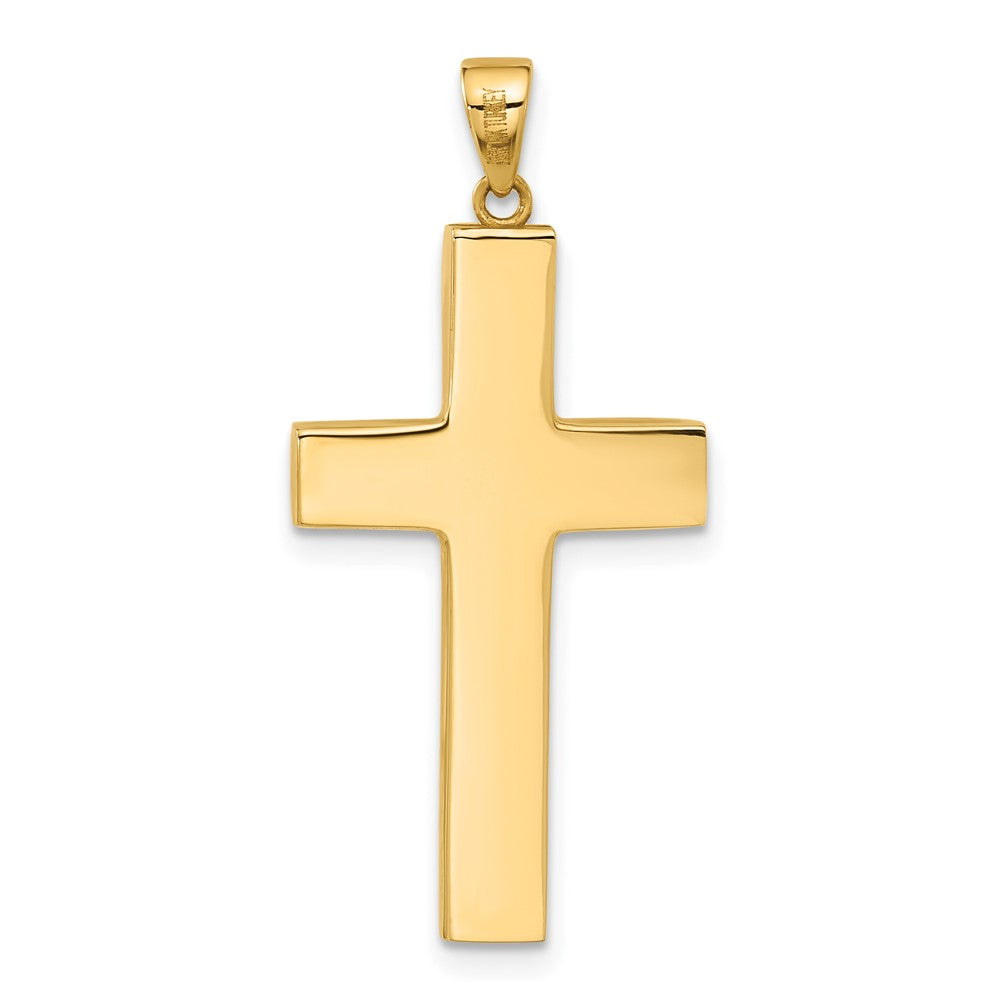 14K Yellow Gold Polished Cross Pendant - Product Photo