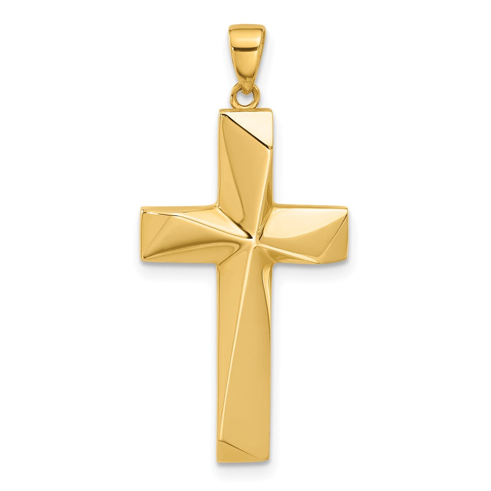 14K Yellow Gold Polished Cross Pendant - Product Photo
