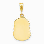 14K Yellow Gold Satin and Diamond-cut Jesus Medal Pendant - Product Photo