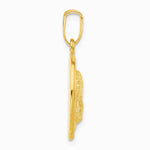 14K Yellow Gold Satin Jesus Medal Pendant - Product Photo
