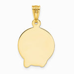 14K Yellow Gold Satin Jesus Medal Pendant - Product Photo