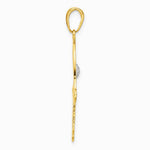 14K Yellow & Rhodium and White Rhodium Diamond-Cut Filigree Hamsa Pendant - Product Photo