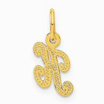 14K Yellow Gold 14KY Script Letter K Initial Charm - Product Photo