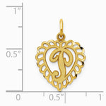 10K / 14K Yellow Gold Initial P Charm - Product Photo