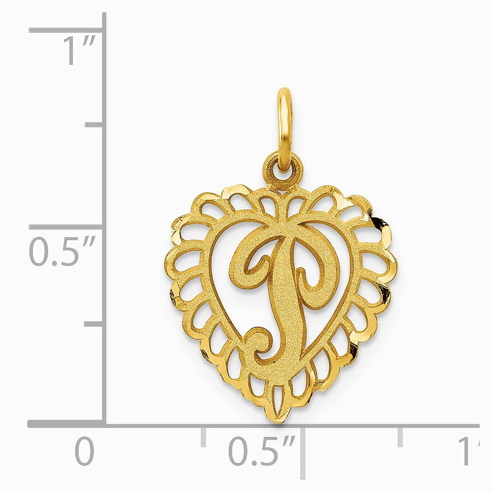 10K / 14K Yellow Gold Initial P Charm - Product Photo