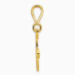 14K Yellow Gold Polished Script Filigree Letter F Initial Pendant - Product Photo