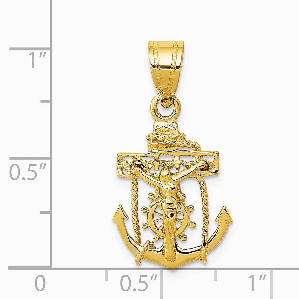 10K / 14K Yellow Gold Dragon Pendant - Product Photo