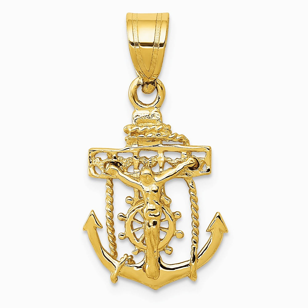 10K / 14K Yellow Gold Dragon Pendant - Product Photo