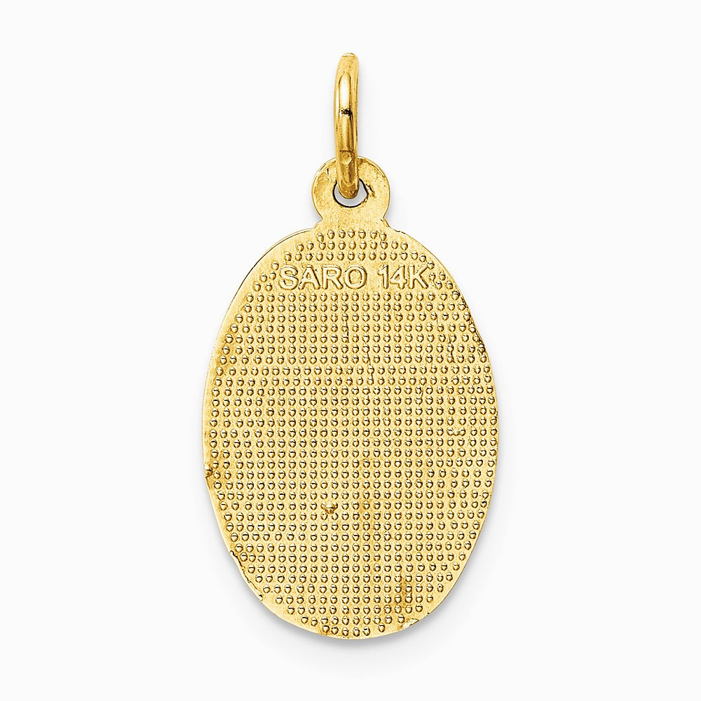 14K Yellow Gold Saint Christopher Medal Charm - Product Photo