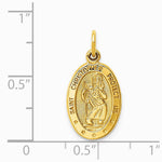 14K Yellow Gold Saint Christopher Medal Charm - Product Photo