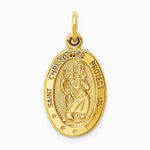 14K Yellow Gold Saint Christopher Medal Charm - Product Photo