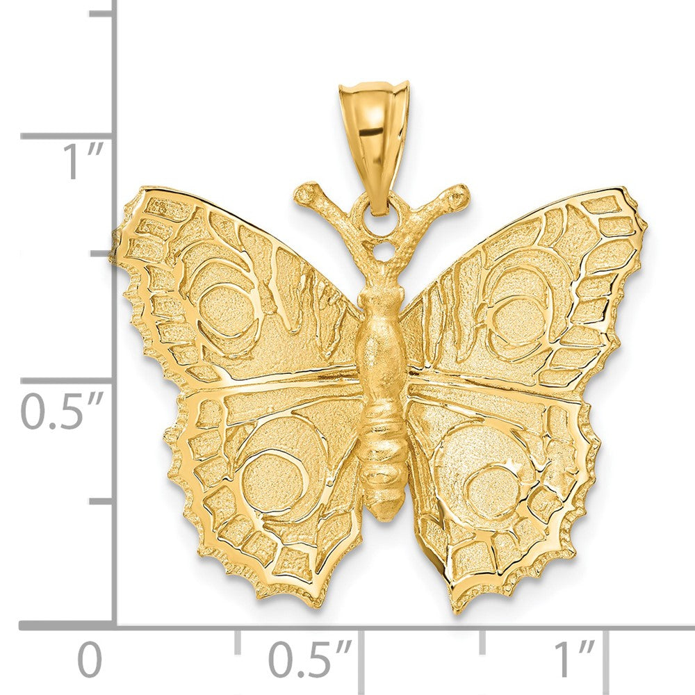14K Yellow Gold Butterfly Charm - Product Photo