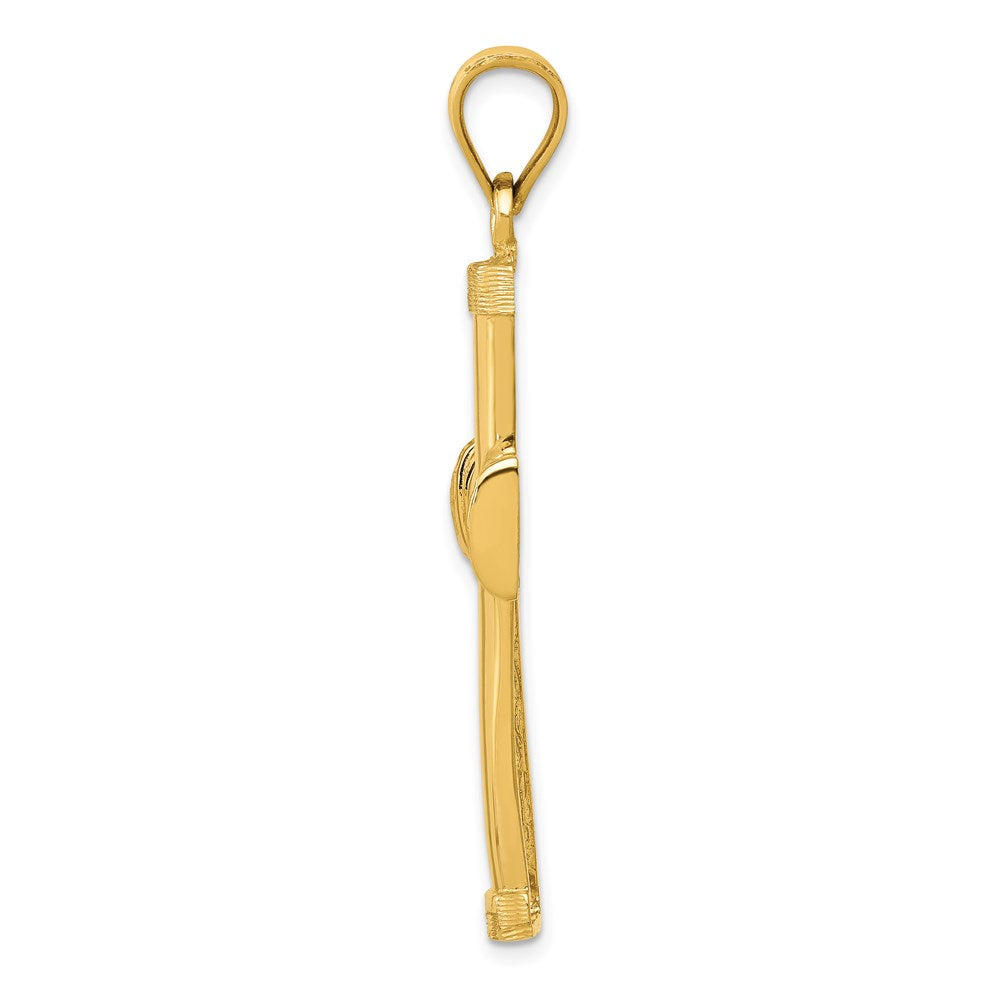 14K Yellow Gold Polished Latin Cross Pendant - Product Photo