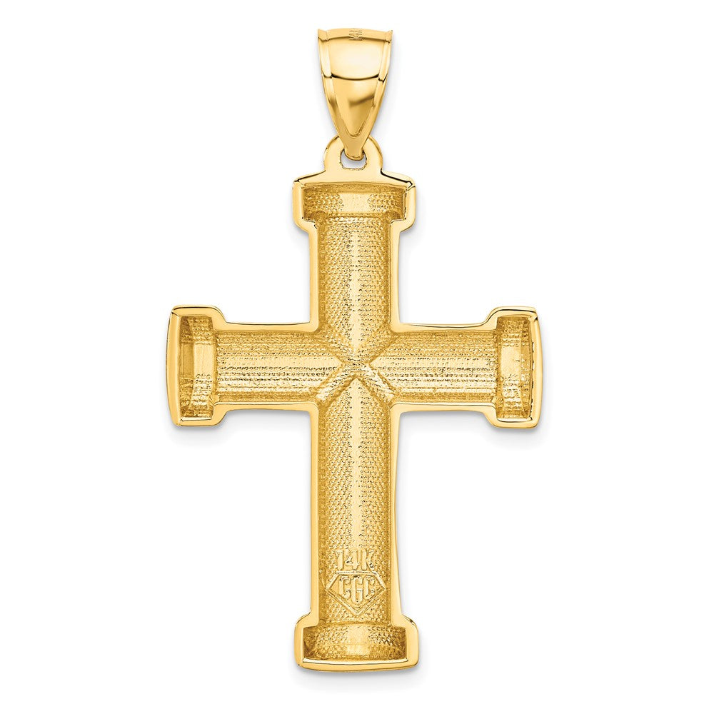 14K Yellow Gold Polished Latin Cross Pendant - Product Photo