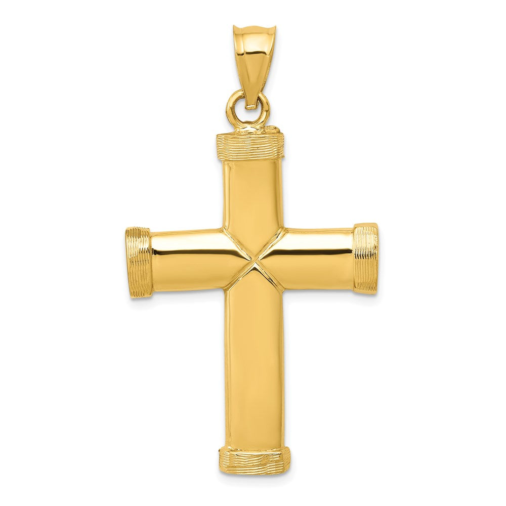 14K Yellow Gold Polished Latin Cross Pendant - Product Photo