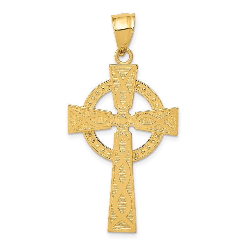 14K Yellow Gold Celtic Cross Pendant - Product Photo