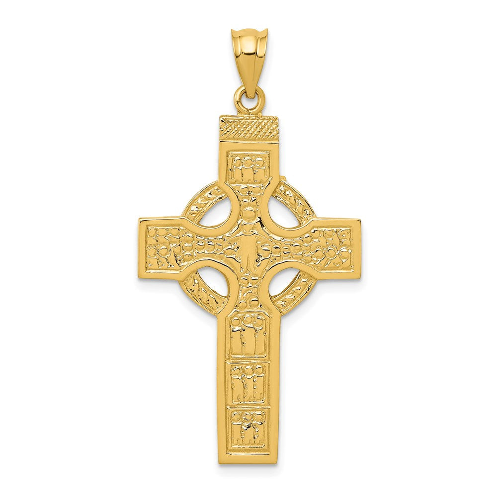 14K Yellow Gold Celtic Cross Pendant - Product Photo