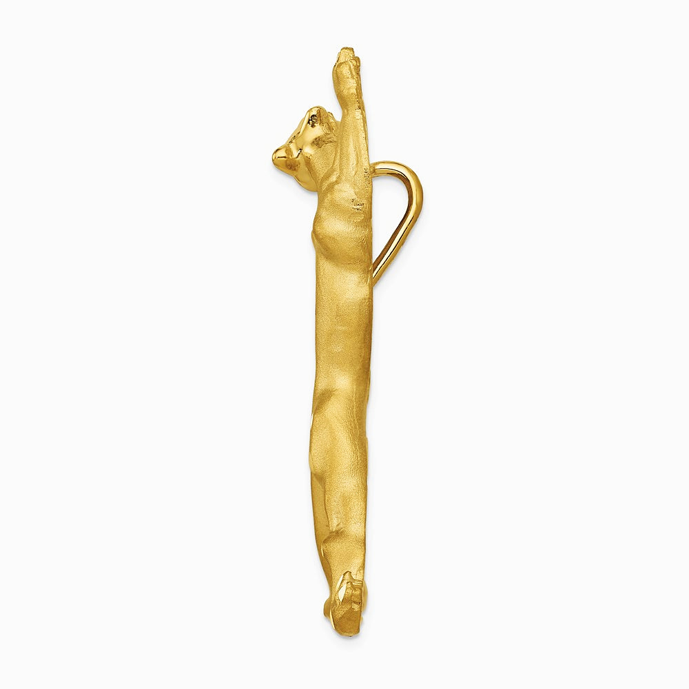 10K / 14K Yellow Gold Solid Satin Polished St. Christopher Pendant - Product Photo