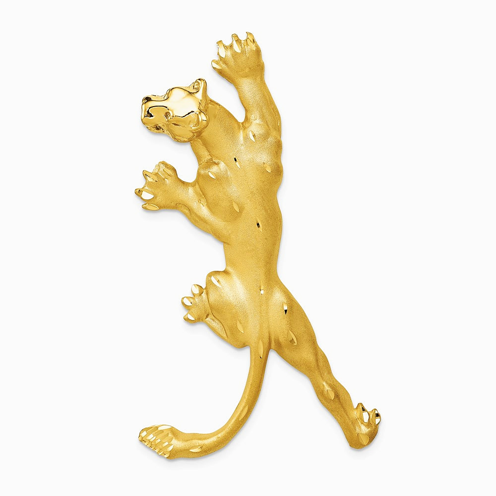 10K / 14K Yellow Gold Solid Satin Polished St. Christopher Pendant - Product Photo