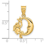 14K Angel, Moon and Star Pendant - Product Photo
