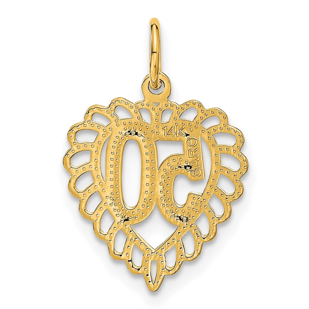 14K Yellow Gold 50 in Heart Charm - Product Photo