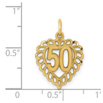 14K Yellow Gold 50 in Heart Charm - Product Photo