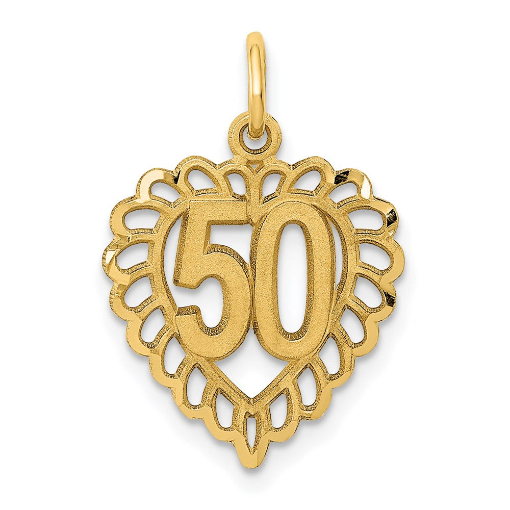 14K Yellow Gold 50 in Heart Charm - Product Photo