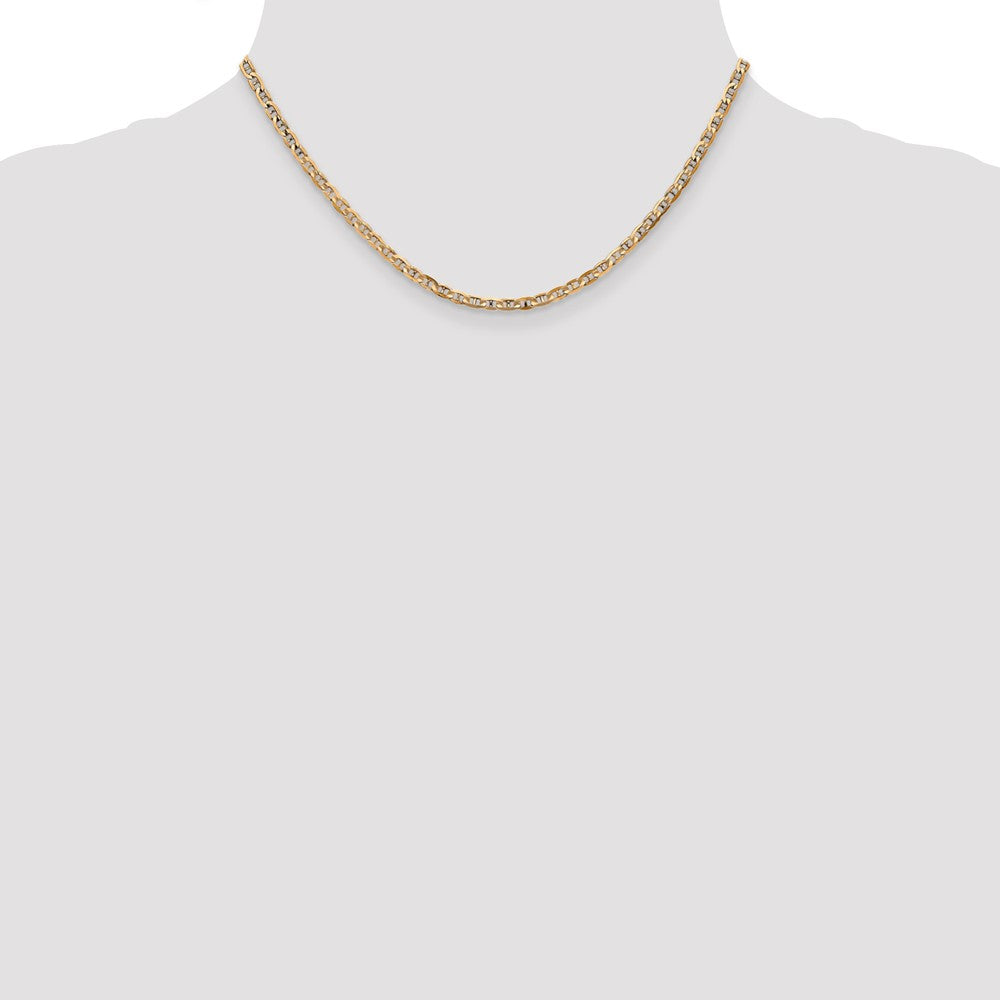 14k 3mm Concave Anchor Chain - Product Photo