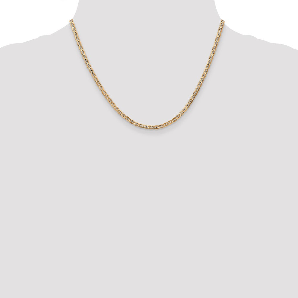 14k 3mm Concave Anchor Chain - Product Photo