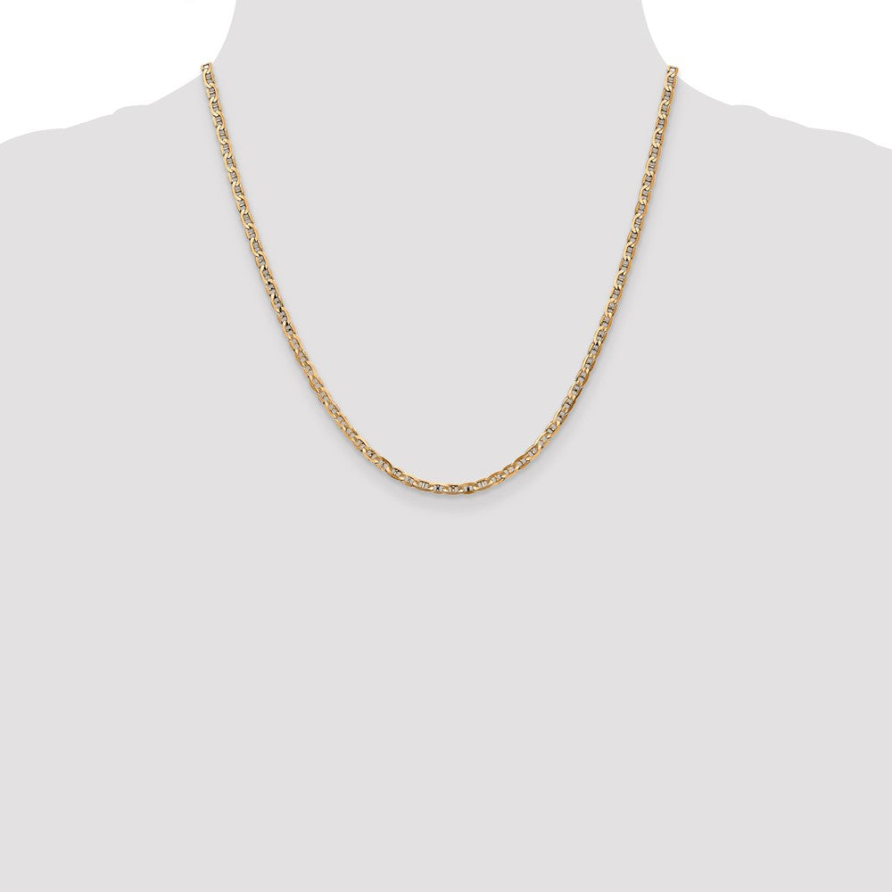 14k 3mm Concave Anchor Chain - Product Photo