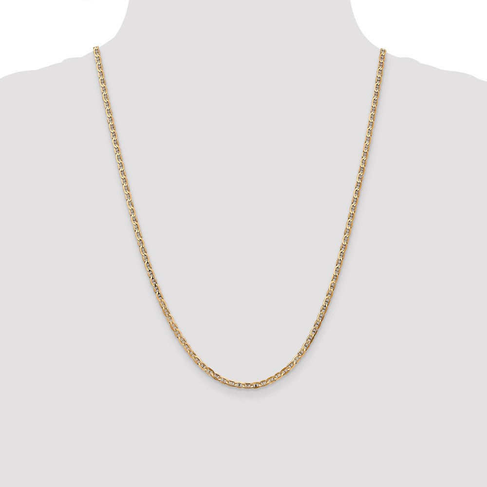 14k 3mm Concave Anchor Chain - Product Photo