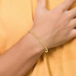 14k 3mm Concave Anchor Chain Anklet - Product Photo